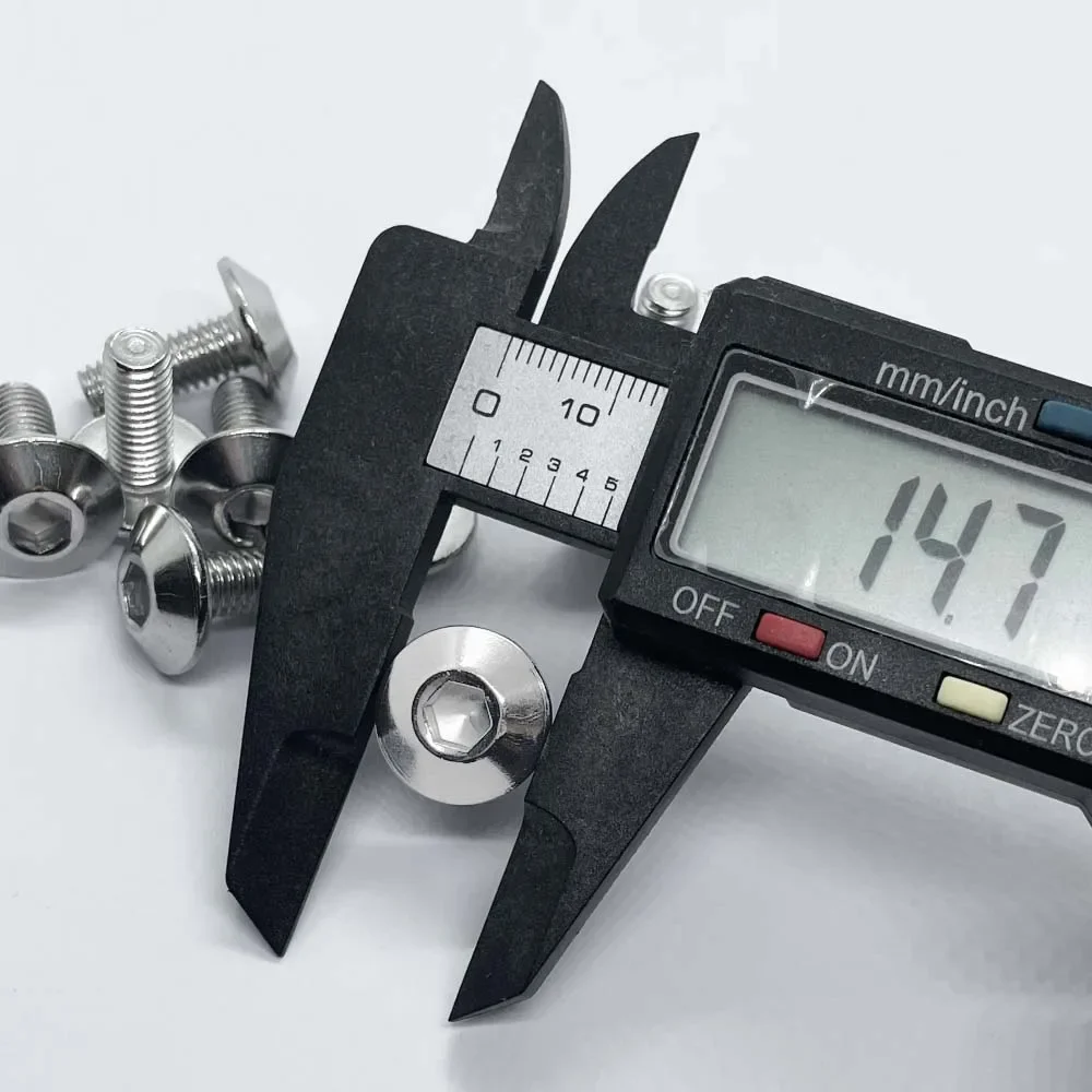 10pcs Stainless Steel Large Flat Head Hexagon Socket Screws Bolts M6 12/16/20mm for Motorcycle Moped Scooter Tail Plates