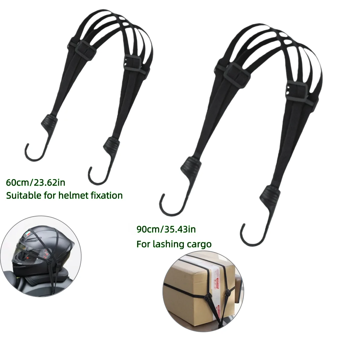 High-Elasticity Motorcycle Helmet Tie-Down Strap | Adjustable Luggage Elastic Cord for E-Bike/Motorcycle | Durable Accessories