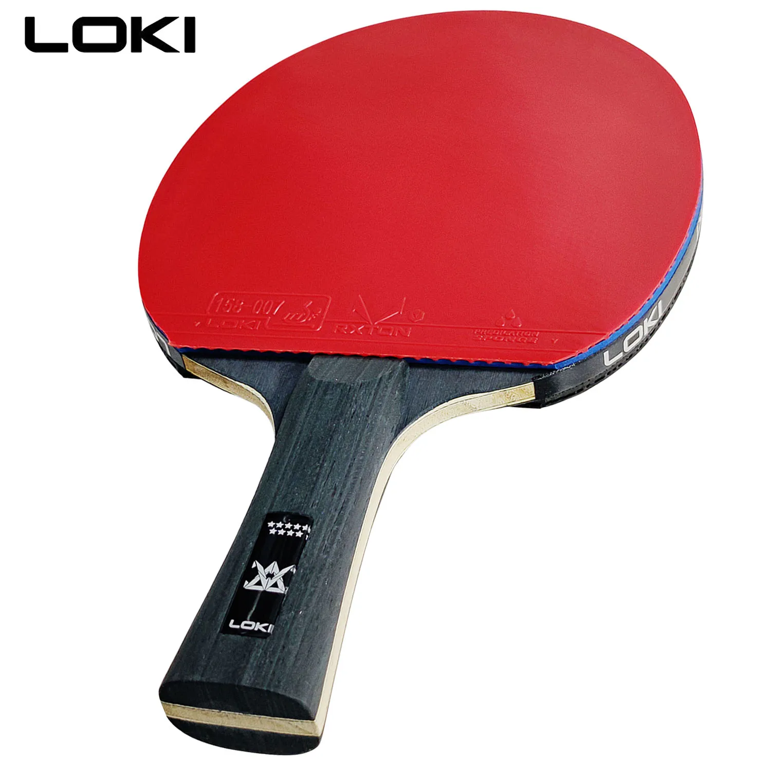 LOKI 9 ดาวตารางไม้เทนนิส Professional 5 + 2 คาร์บอน Ping Pong Paddle 6/7/8/9 Star Ultra Offensive พร้อมเหนียวยาง