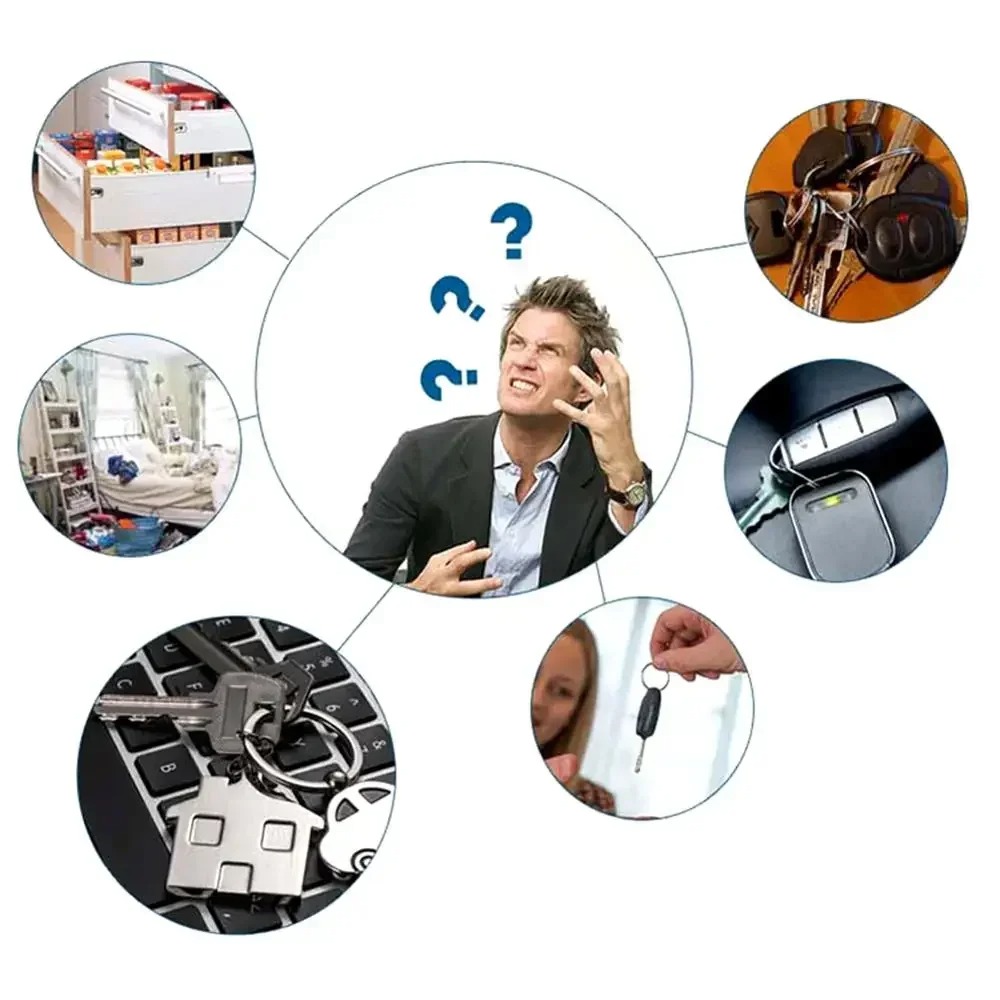 Localisateur de clé d'alarme Anti-perte, traceur, son de sifflet, bip clignotant intelligent avec lumière LED, détecteur de porte-clés Anti-perte