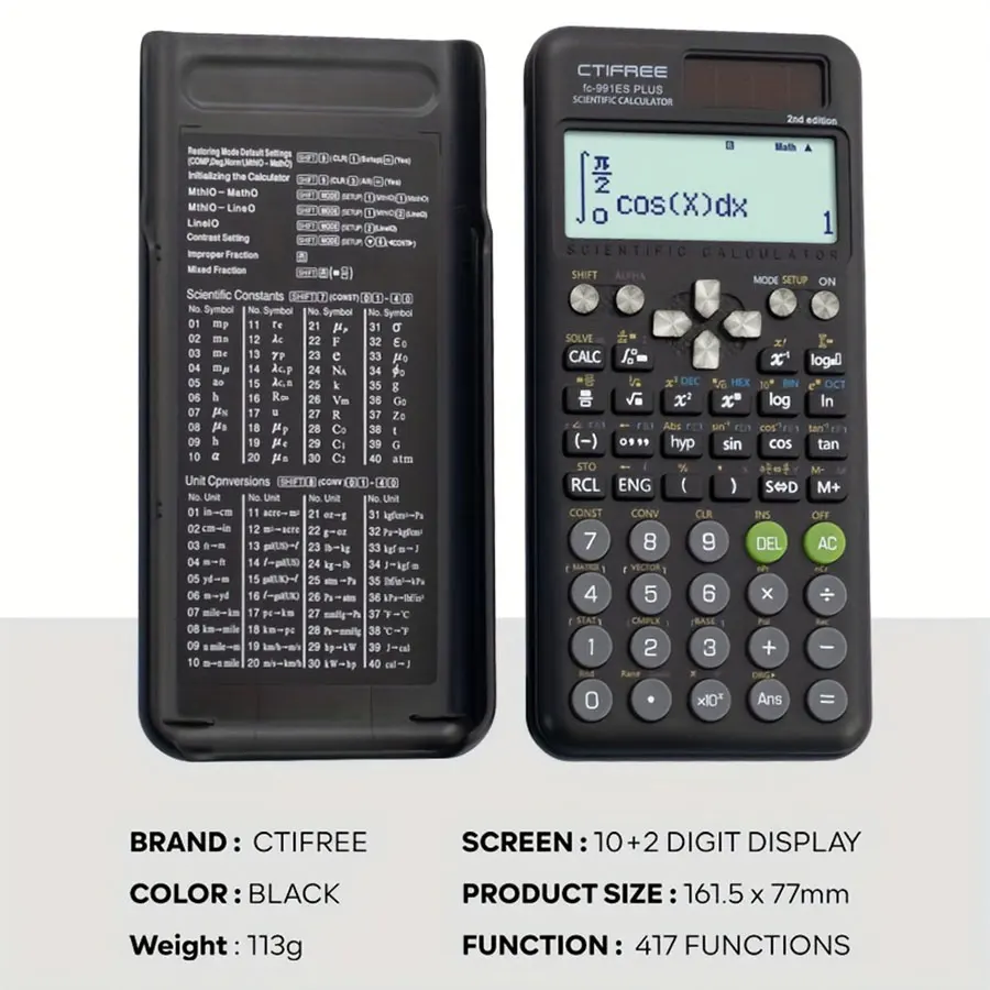 FC-991 ES PLUS Calculadora multifuncional de función científica - Función 417 Especialmente diseñada para exámenes de estudiantes, paquete económico