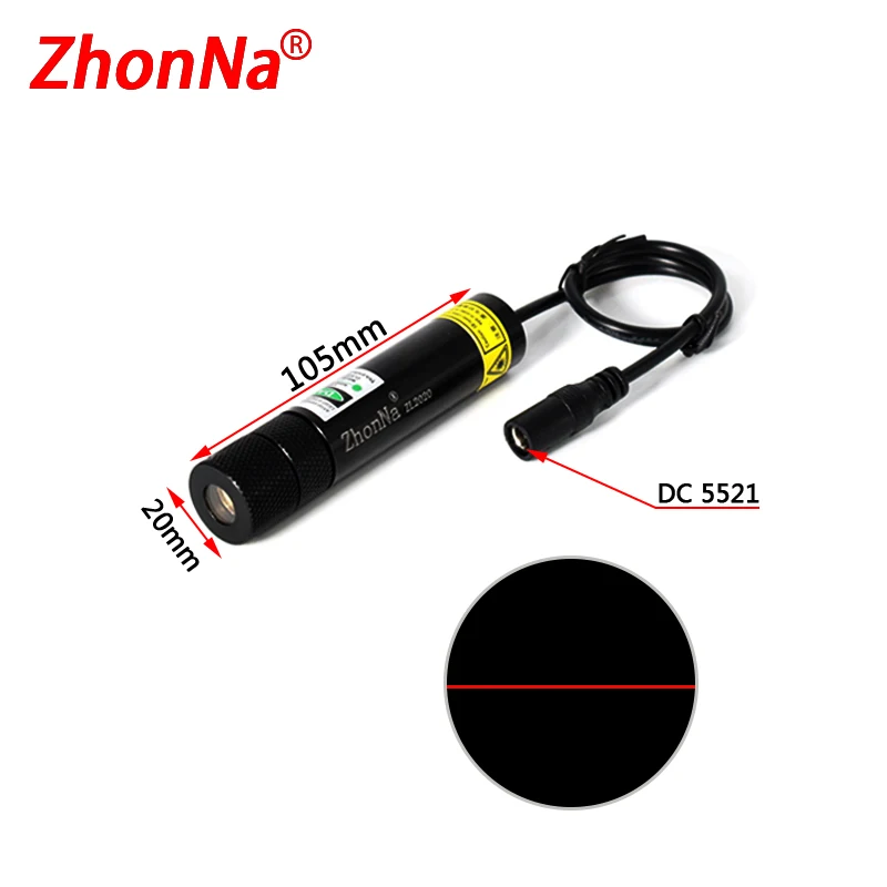 Módulo de posicionamiento láser para carpintería y corte de piedra, 660nm, rojo, 200mW, línea Horizontal y cruz opcional, DC3V