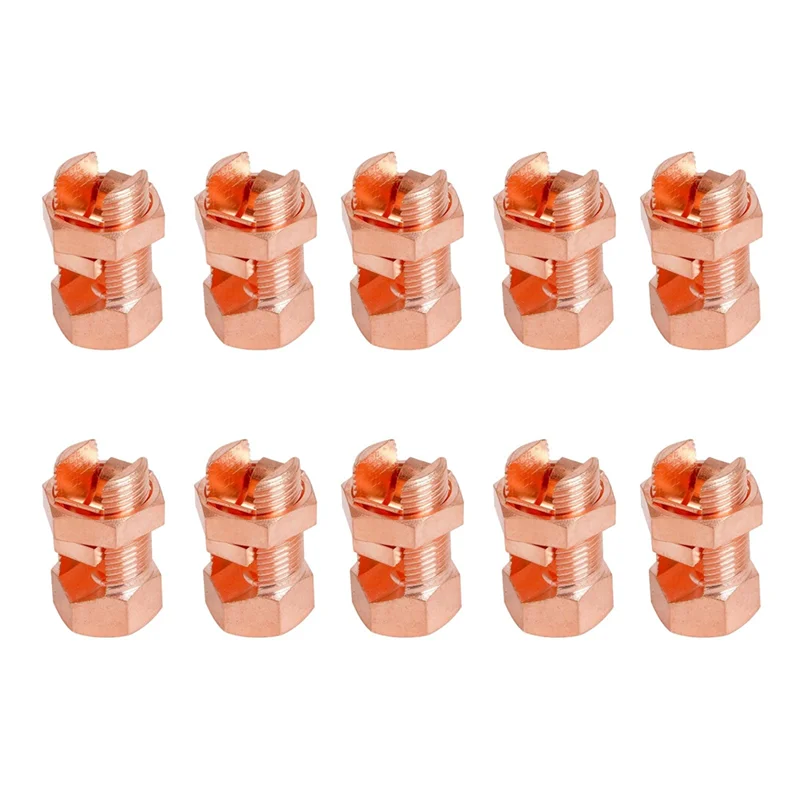 ABFA 10Pcs Split Bolt Connector, Grounding Split Bolt Connector Split Bolt Connector for Complete Earth on Bare Wires TJ-16