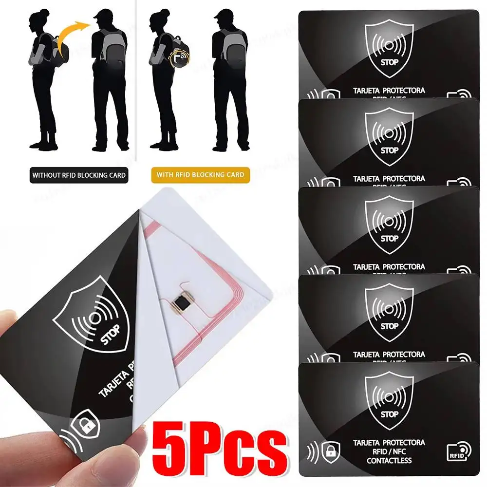 5 sztuk Karta blokująca RFID Ultra cienka karta kredytowa NFC Ochrona paszportu Karta blokująca sygnał NFC dla mężczyzn i kobiet