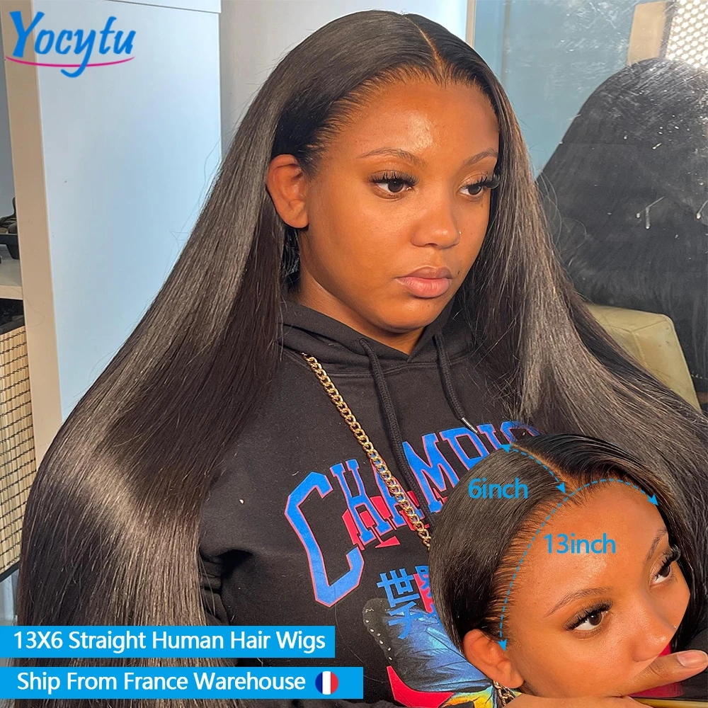 28 30 Polegada peruca dianteira do laço cabelo humano yocywtu hd peruca do laço 13x6 cabelo humano peruano frente do laço peruca de cabelo humano 3 dias entrega frança