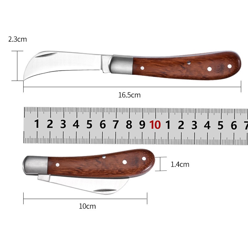 Coltello da innesto pieghevole Strumenti per innesto Coltello per potatura per innesto Coltello per innesto per alberi da frutto da giardino professionale Coltello con manico in legno