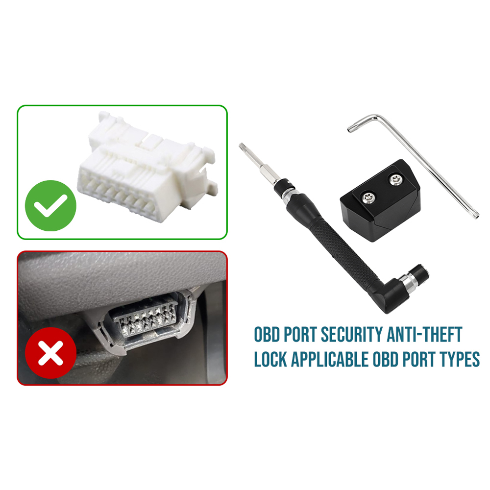 Kit de bloqueo antirrobo de seguridad de 2 puertos OBD II OBD para vehículos 1996 en adelante acceso al conector OBD accesorios antirrobo automáticos