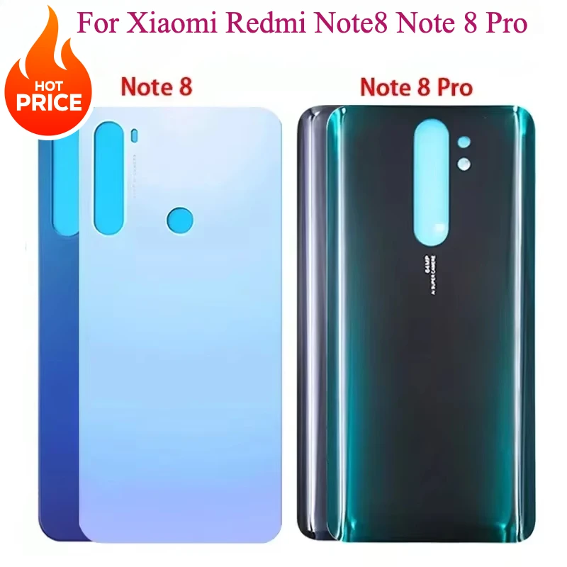 Nuevo para Xiaomi Redmi Note8 Note 8 Pro cubierta trasera de batería Panel de vidrio 3D para Redmi Note 8 funda carcasa de puerta trasera reemplazo adhesivo