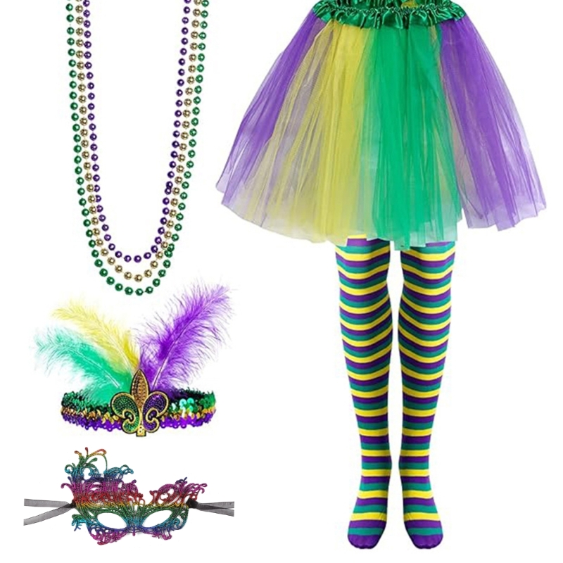 Karneval Feier Kostüm Set Maskerade Maske Festival Party Pailletten Stirnband Rock Karneval Party Drop Shipping