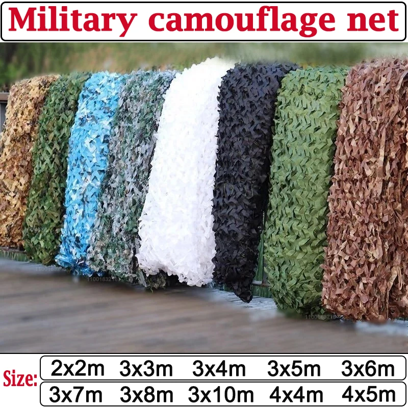 3X5M 3X8M 3X10M 4X5M Gia Cố Ngụy Trang Lưới Bể Bơi Đi Biển Vọng Lâu Vườn Mặt Trời Nơi Trú Ẩn Cam Phối Vải Lưới 7 Màu