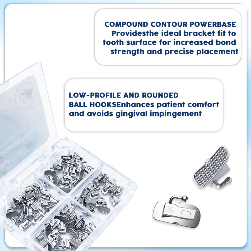 80 PCS/ 20 ชุดทันตกรรมจัดฟัน Bondable Buccal หลอด Monoblock เดี่ยว Non-Convertible Roth/MBT 0.022/0.018 ทันตกรรมวัสดุ