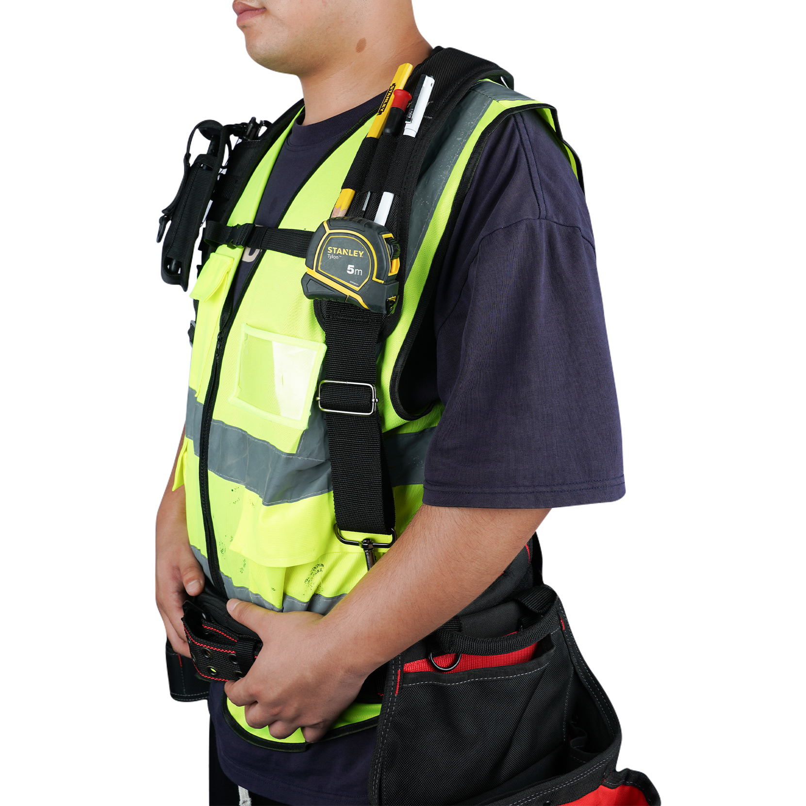 Gereedschapsriem Bretels Werkriem Bretels voor mannen Grote en lange constructie Tasbretels Gewatteerde werkriem Bretels