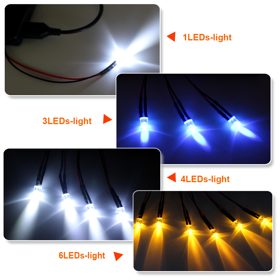 DC5V USB-Anschluss mit 5 mm vorverdrahtetem rundem LED-Modelllicht, LED-Leuchtdiode, Rot, Grün, Blau, für DIY-Nachtlicht, manuelles Licht