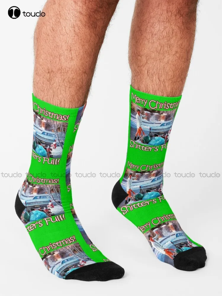 Sepupu Eddie Shitters Kaus Kaki Natal Penuh Lucu Kaus Kaki Hitam Pria Personalisasi Kustom Uniseks Dewasa Remaja Remaja Kaus Kaki Hadiah Harajuku