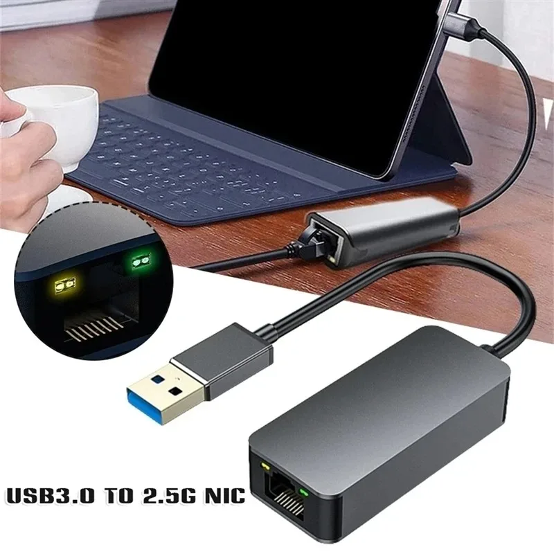 2500Mbps USB C tipo C Ethernet a RJ45 2,5G USB 3,0 adaptador con cable convertidor Lan Network Hub para Windows 7/8/10 MAC para PC portátil