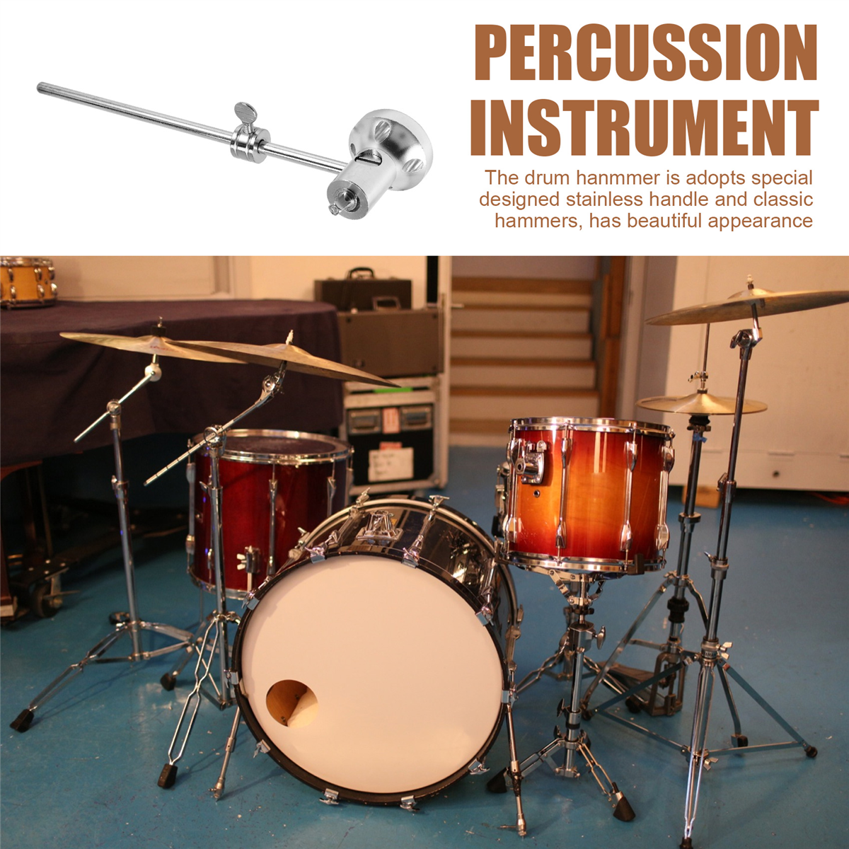 Alumínio Alloy Bass Drum Pedal Batedor, Cabeça ajustável Hammer, Percussão Instrument Acessórios