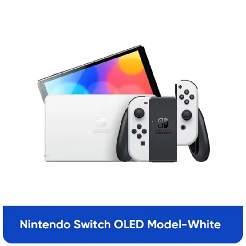 Versão HK Nintendo Switch OLED Video Game Branco ou Neon (64GB) Tela OLED de 7 '' Áudio aprimorado Porta LAN com fio