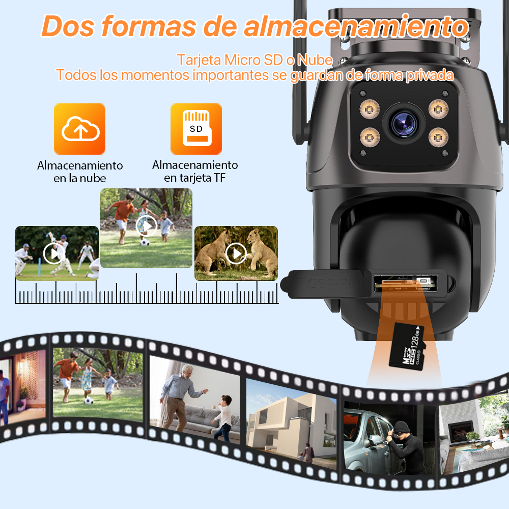 WONSDAR 4K PTZ WIFI cámara de doble lente cámara IP de doble pantalla al aire libre HD seguimiento automático protección de seguridad vigilancia CCTV iCSee