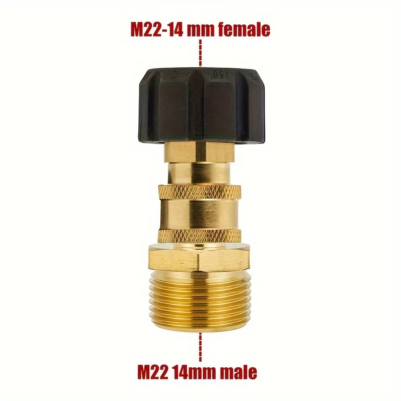 High-Pressure Adapter Kit, M22 14mm/15mm to 1/4" Quick Connect, 5000PSI for Hose & Gun Accessories
