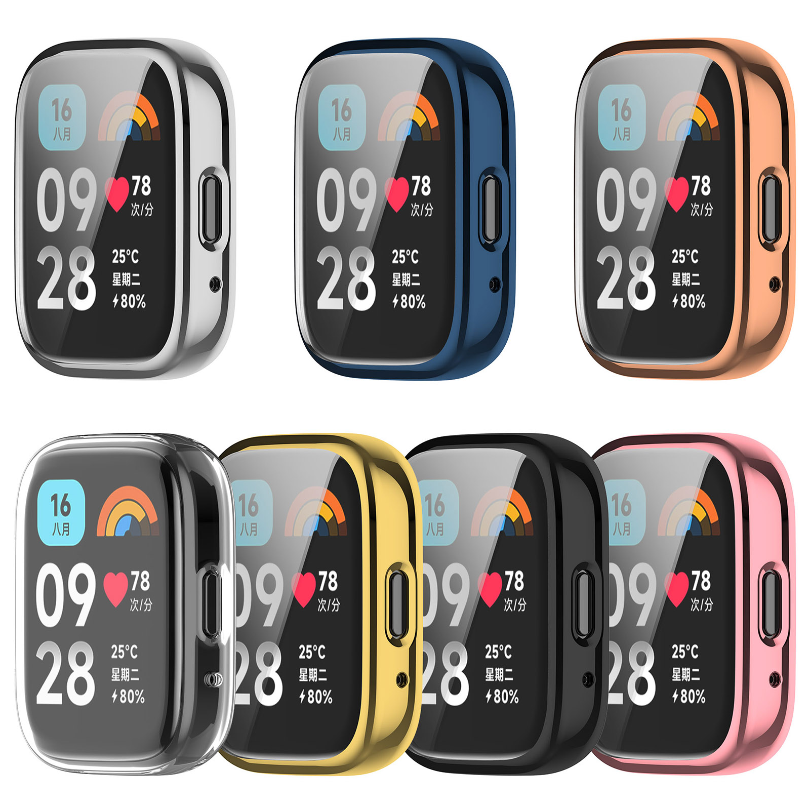TPUซิลิโคนอ่อนกรณีแก้วสําหรับRedmi Watch 3 Active 3 Liteสมาร์ทสายนาฬิกาป้องกันหน้าจอสําหรับXiaomi Redmiนาฬิกา 3