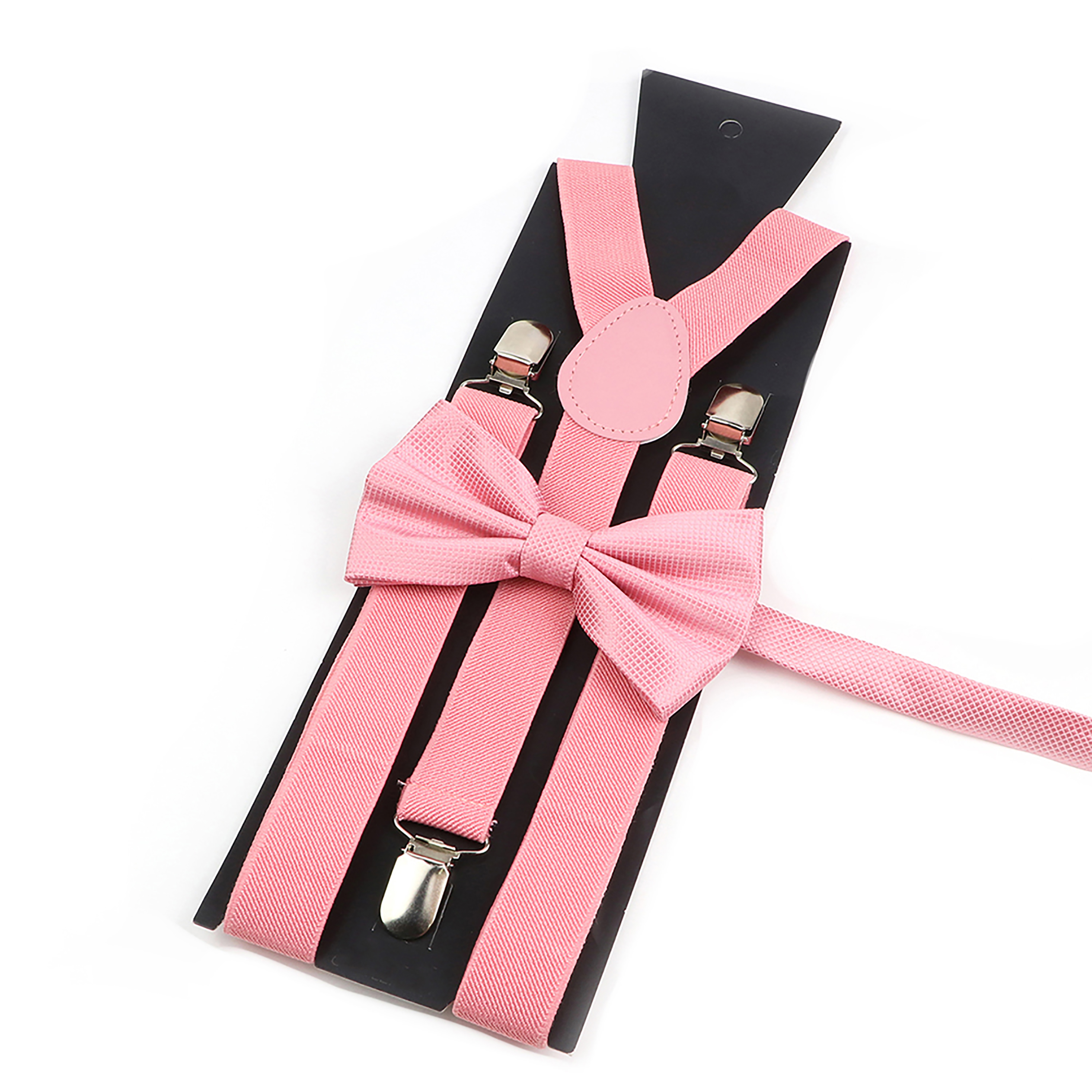 Mode Männer Kinder rosa Hosenträger Fliege setzt elastische romantische einfarbige Y-Back-Träger Schmetterling Vater Sohn Hemd Accessoires