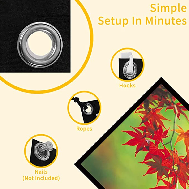 60 84 100 120in HD 프로젝터 스크린 16:9 접이식 벽걸이형 홈 시네마 극장 영화 홈 야외 사무실