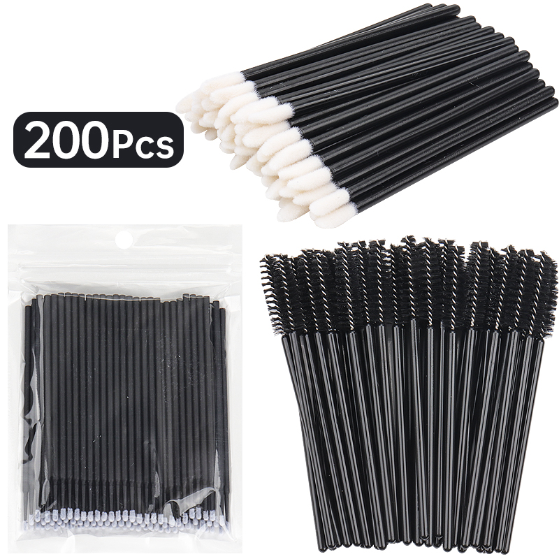 Juego de brochas de maquillaje desechables, varitas para rímel, cepillo para labios, aplicador de microcepillo, hisopo para extensión de pestañas, herramientas de maquillaje, 200 Uds.