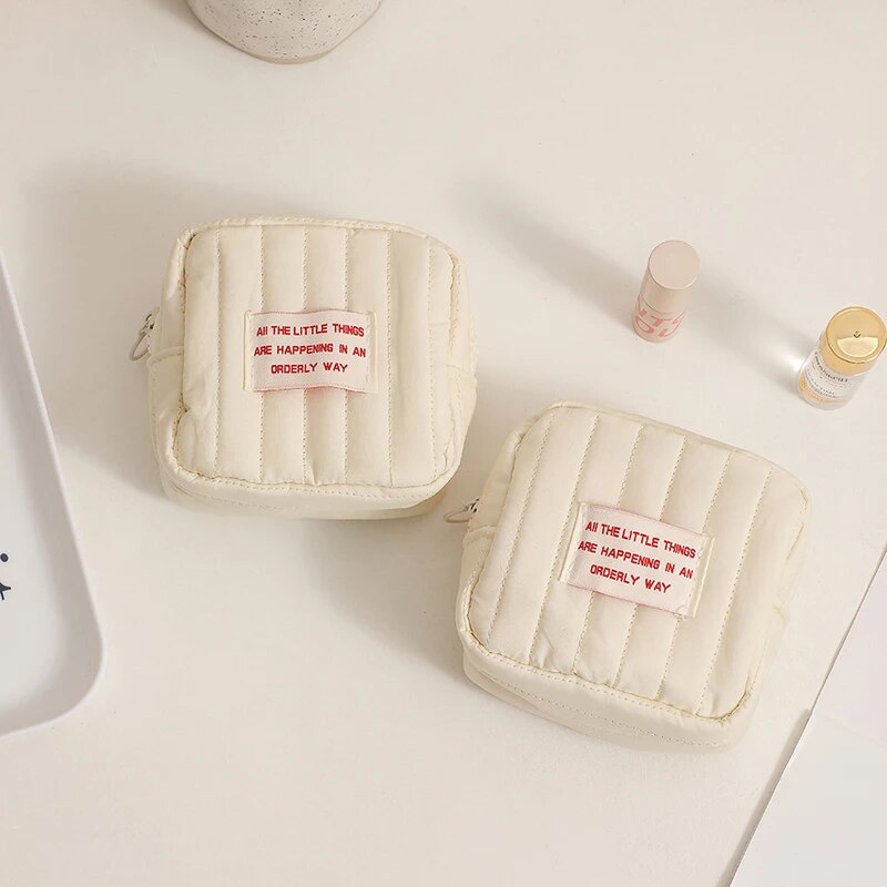 Borsa per trucco piccola quadrata coreana Borsa per piccoli auricolari per studenti Portafoglio Zero Borse portaoggetti portatili per rossetto per ragazza