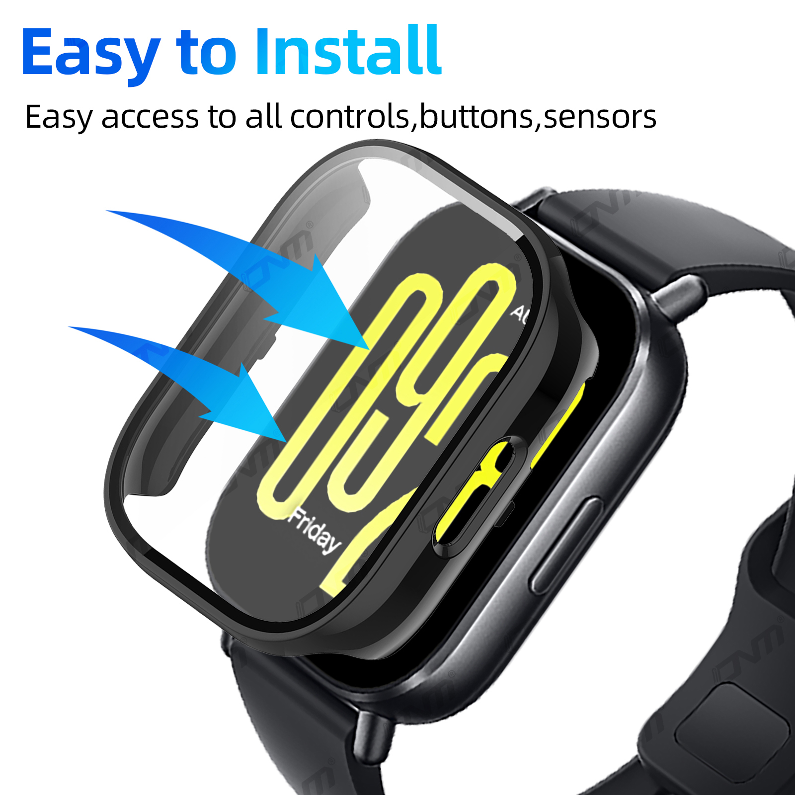 Case for Redmi Watch 5 Active/Lite Tempered Glass Screen Protector&Hard PC Protective Bumper for Redmi Watch5 Cover Accessories