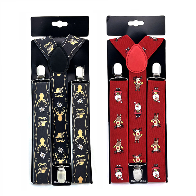 Новые рождественские женские и мужские подтяжки для рубашек для брюк, держатель для брюк, подтяжки, свадебные подтяжки, ремень Gallus, эластичный подарок 3,5 см