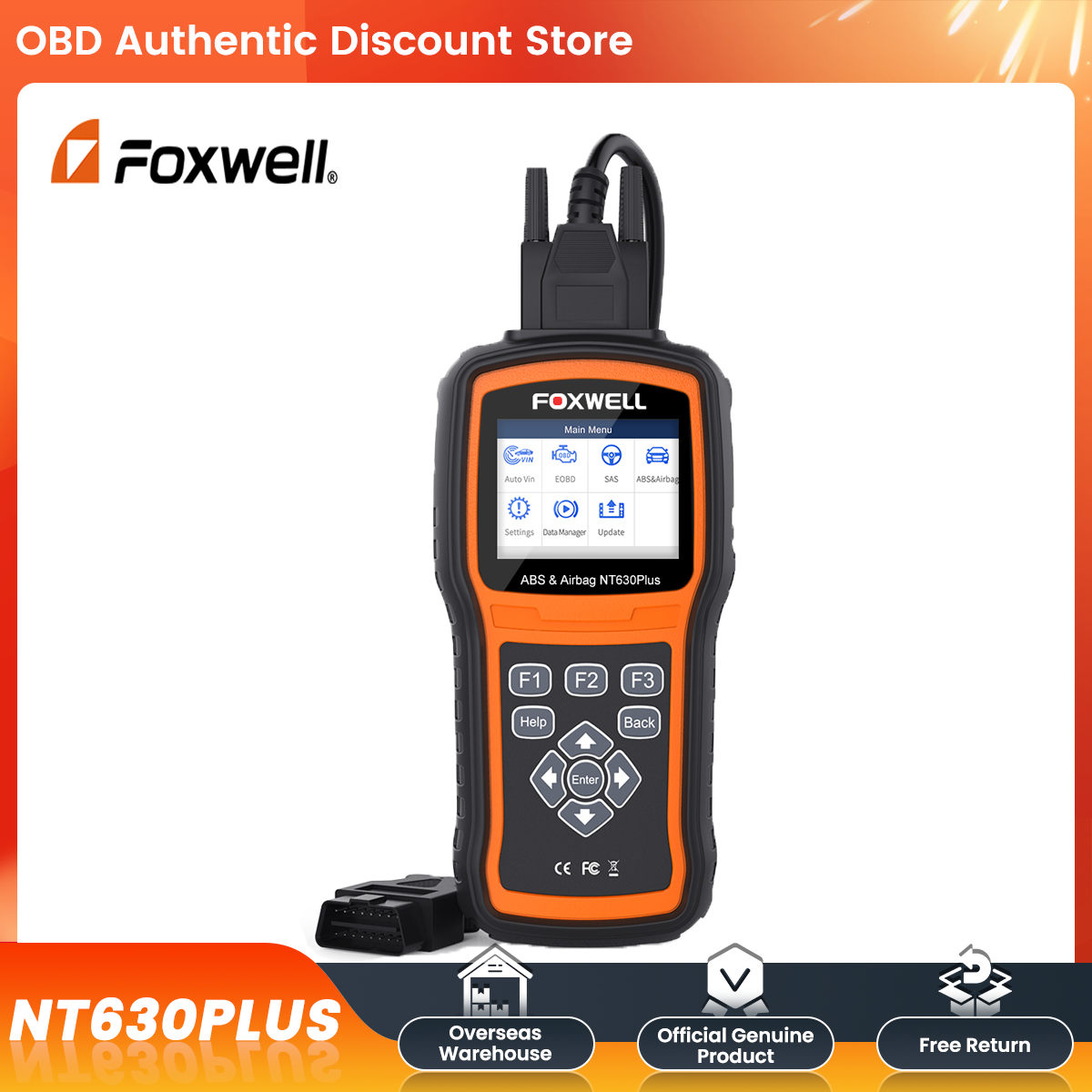 FOXWELL NT630 Plus OBD2-scanner ABS SRS-codelezer Automotive OBD II Airbag-diagnostische ABS-rem Bloeden Diagnostische scantool