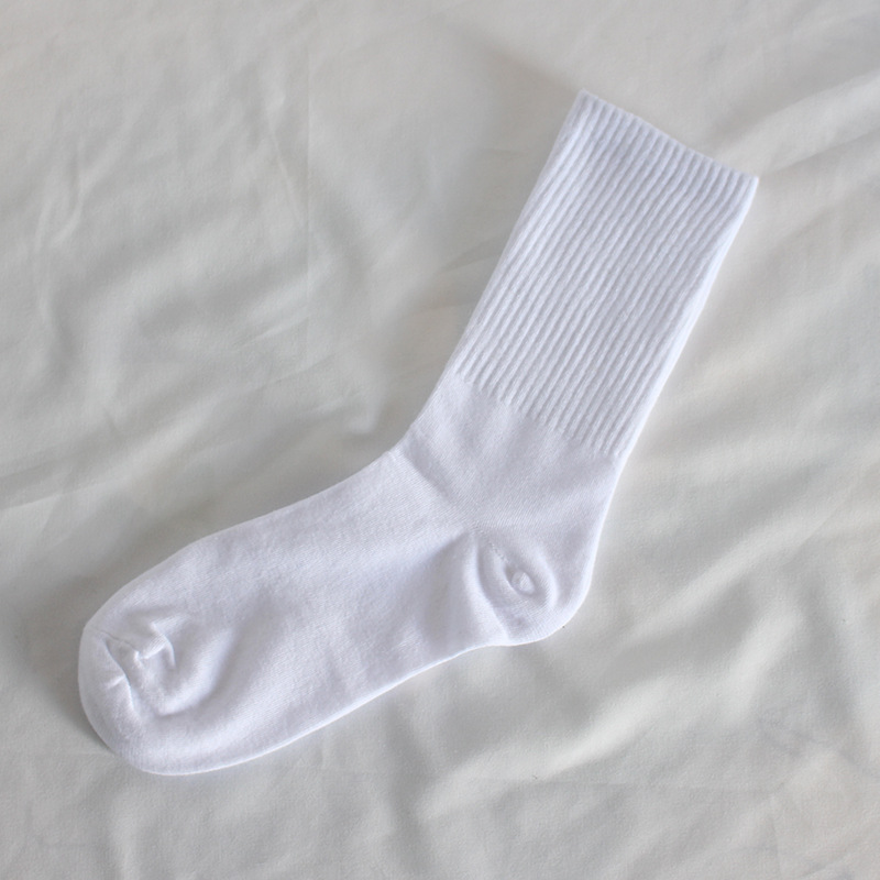 Calcetines largos de algodón Unisex, calcetín desodorante antibacteriano de alta calidad, Color blanco y negro, ideal para oficina, deporte y negocios, 1 par
