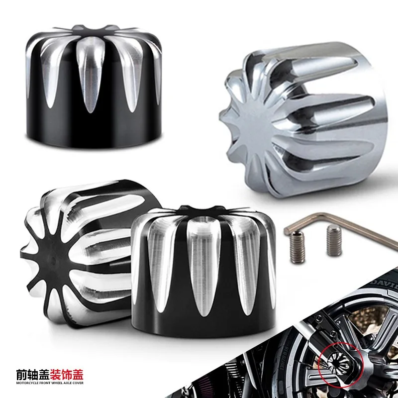 Motorcycle CNC Front Axle Nut Cover Cap Aluminum Black/Chrome For Harley Sportster XL XG Touring Dyna VRSC Softail Street Glide