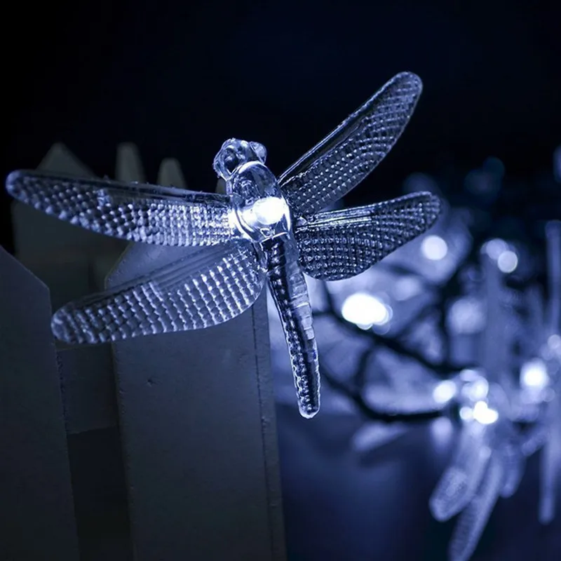1pc 5M20LEDs Libelle Solar Lichterketten Im Freien Wasserdichte 8 Modi Libelle Lichterkette Für Home Terrasse Garten Hochzeit decor