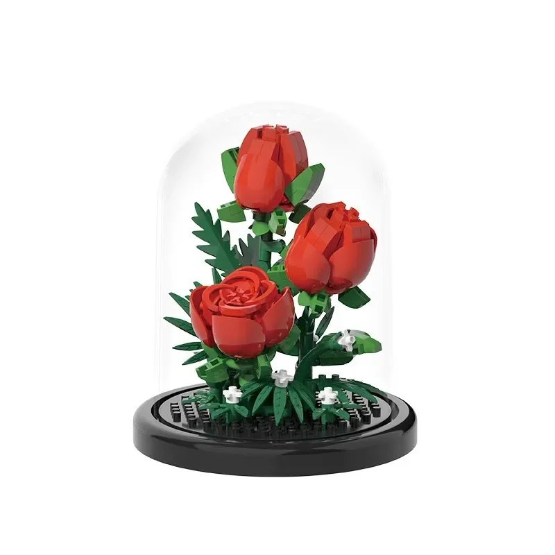 Bloemboeket Bonsai Bouwstenen Kunstmatige Plastic Plant Stofkap Micro Model Woondecoratie Speelgoed Voor Kind Verjaardagscadeau