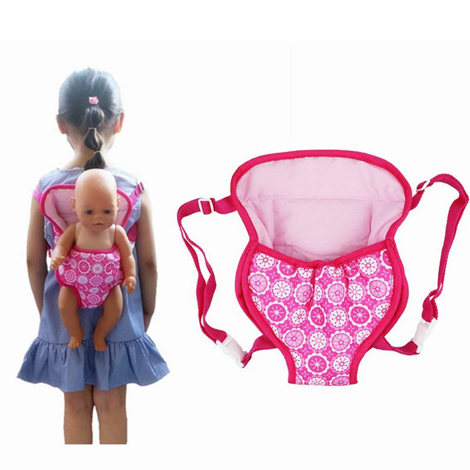 Dolls Out Going Carry Bag Sleeping Bag Doll Accessory for 43cm Baby New Born Doll Fits 15 To 18 Inch Doll Backpack Bag