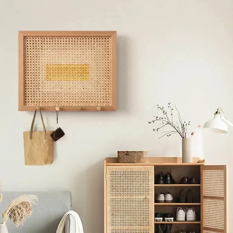 Rattan Stromzähler Box Flip Design Wandaufkleber Kleiderhaken Netzschalter Abdeckung Heimdekoration