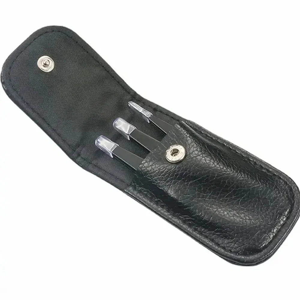 Set di pinzette per sopracciglia in acciaio inossidabile premium da 3 pezzi - Pinzette con punta piatta/inclinata/a punta affilata di precisione per il corpo ﻿