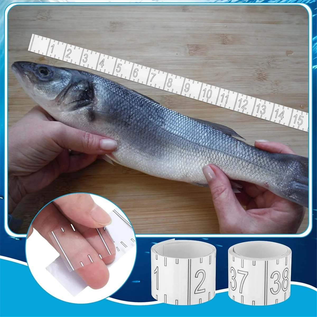 BABQ 72 pouces ruban à mesurer poisson règle de poisson étanche autocollant autocollant clair auto-adhésif règle de poisson pour la pêche en bateau