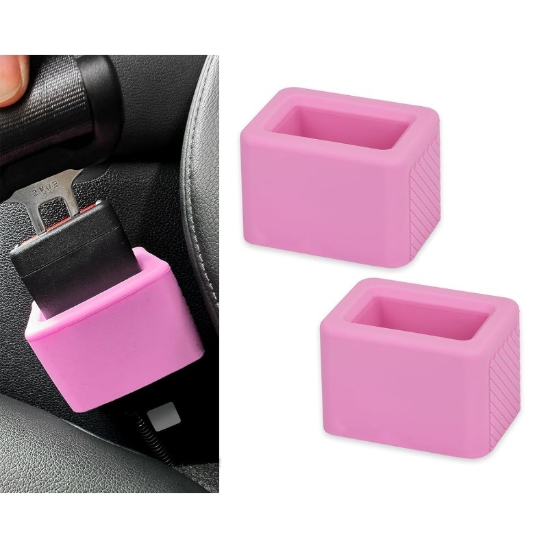 Guarda cinto de segurança do carro para crianças, fivela, material de silicone durável, acessórios rosa, adequado para criança menino e menina