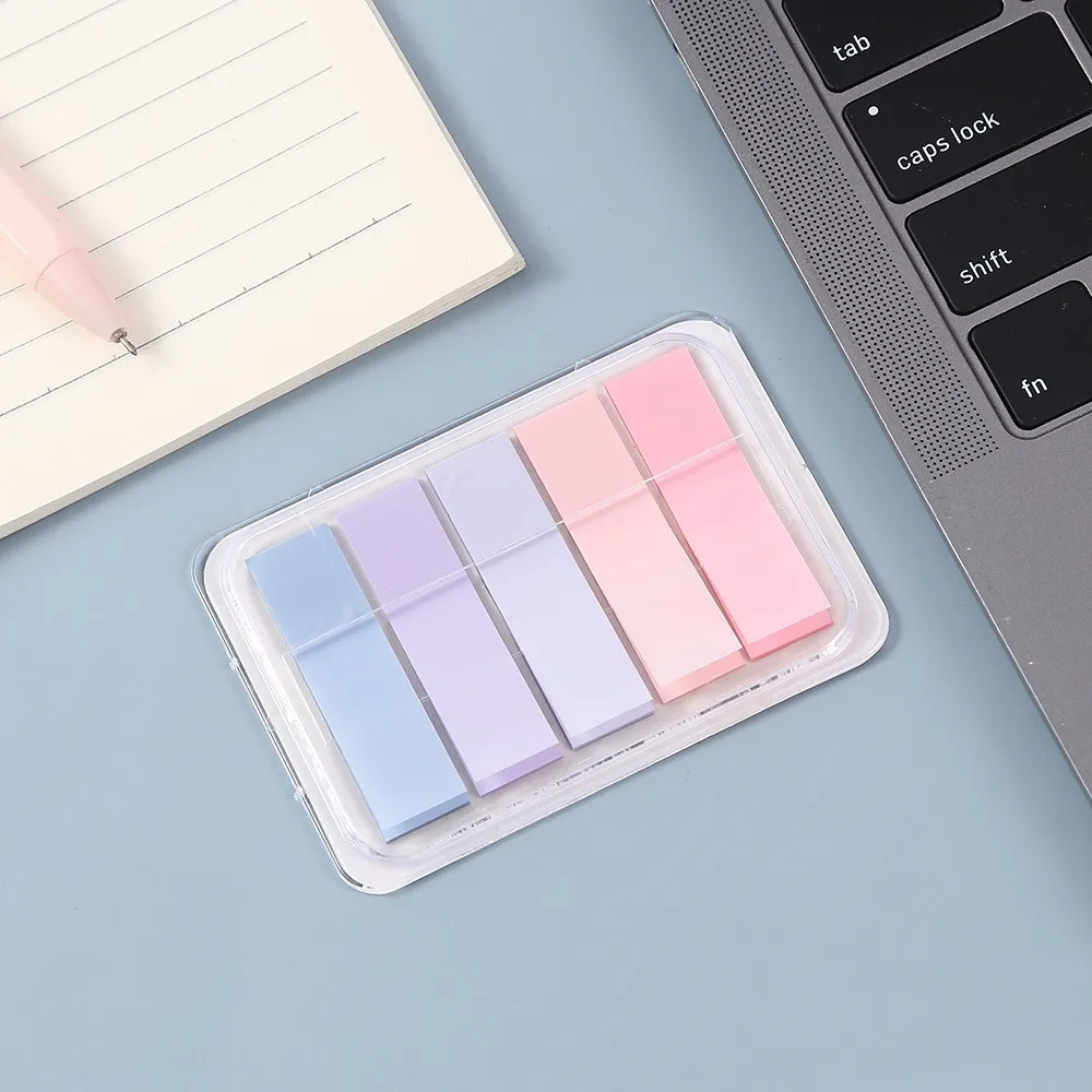 Box Transparent Fluorescent Index Tabs Pet Classification Flags Sticky Note for Page Marker Planner Stickers