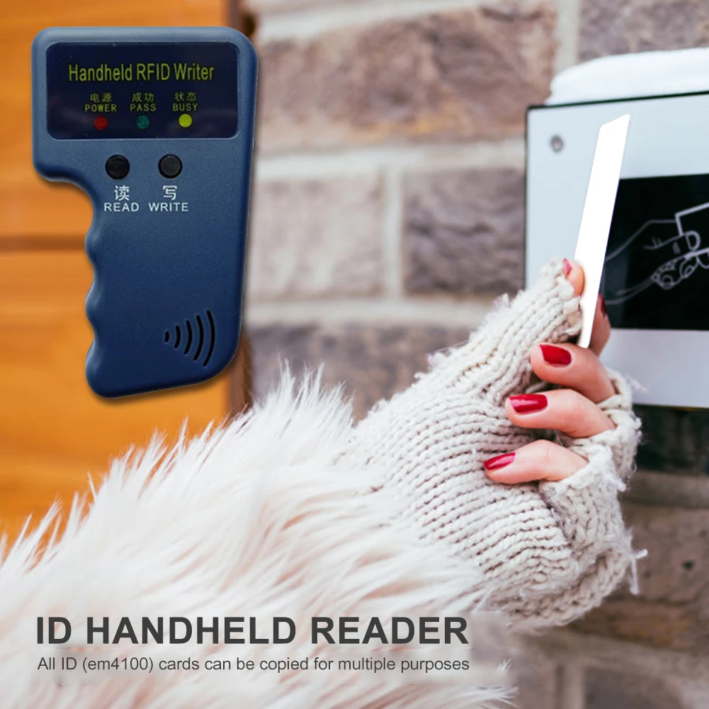 Handheld RFID ID EM4100 Card Copier 125khz ID Reader Writer Programmer Card Smart Duplicator Copier+5/10PCS Tags