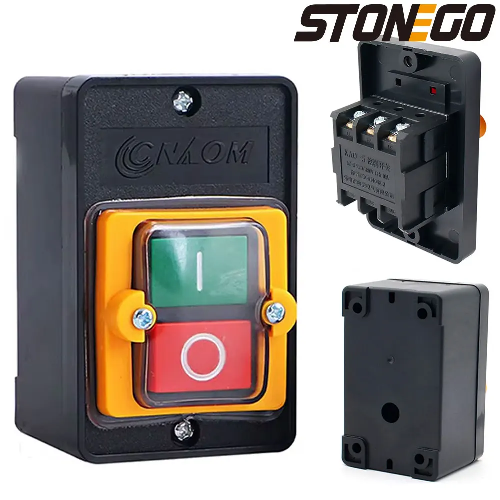 Stonego-防水プッシュボタンスイッチ、プッシュボタン、オン、セルフロック、オフ自動リセット、電気機器、220v、380v、10a