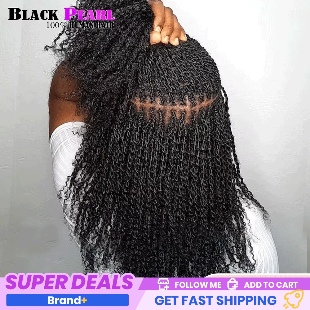 Перуанские кудрявые мини-завитые волосы с черным жемчугом, 50 г/шт., QVR, афро-кудрявые объемные человеческие волосы для плетения, 100% пучки волос Remy