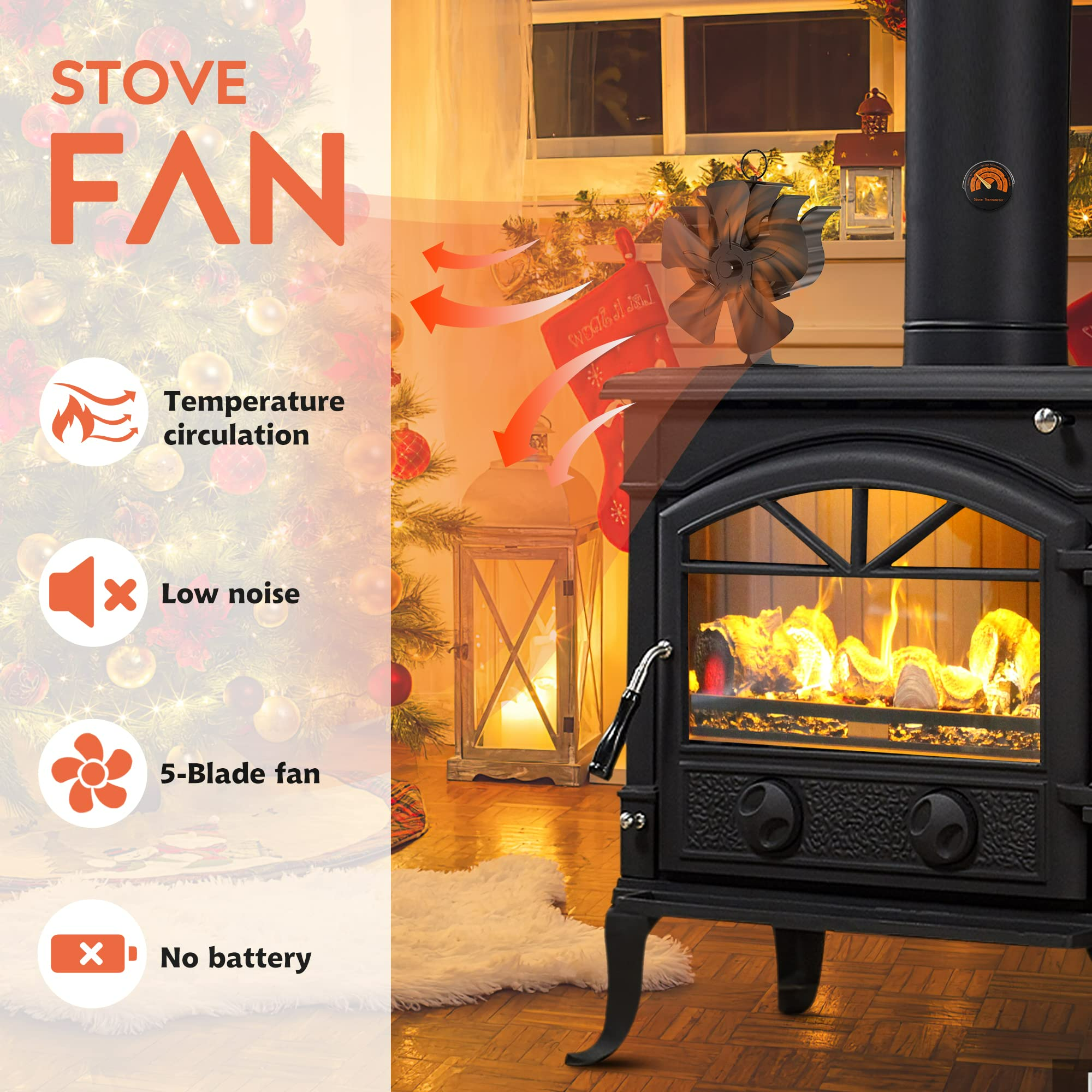 Вентилятор для дровяной горелки, 5 лопастей