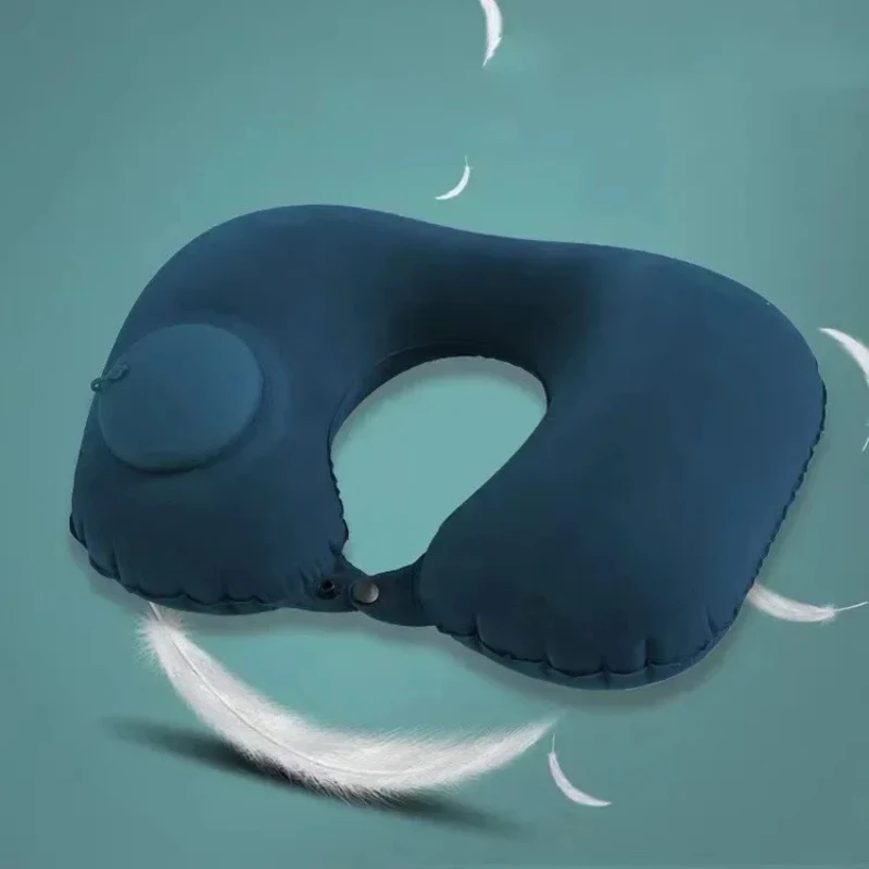 Cuscino da viaggio gonfiabile a forma di U Cuscino di supporto per il collo ad aria portatile Comodo cuscino per dormire per gonfiare