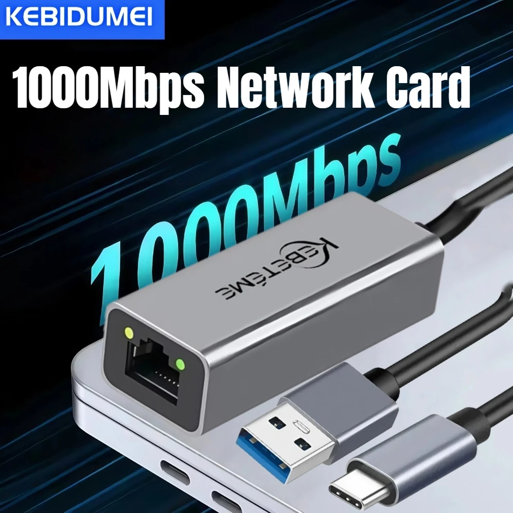 Ethernet-адаптер 1000 Мбит/с USB 3.0 типа C к сетевой карте RJ45 Android USB Lan Интернет-кабель для MacBook PC Windows XP 7 8 10