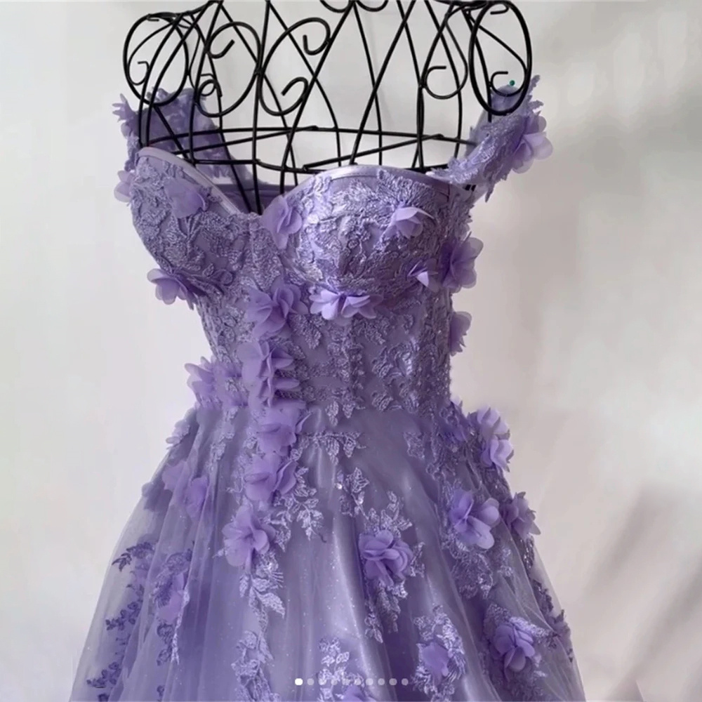 Lily roxo net vestidos de ocasião especial 3d flores querida vestido formal cinta de espaguete longo vestido de noite ngulini  roz intensa personalizado