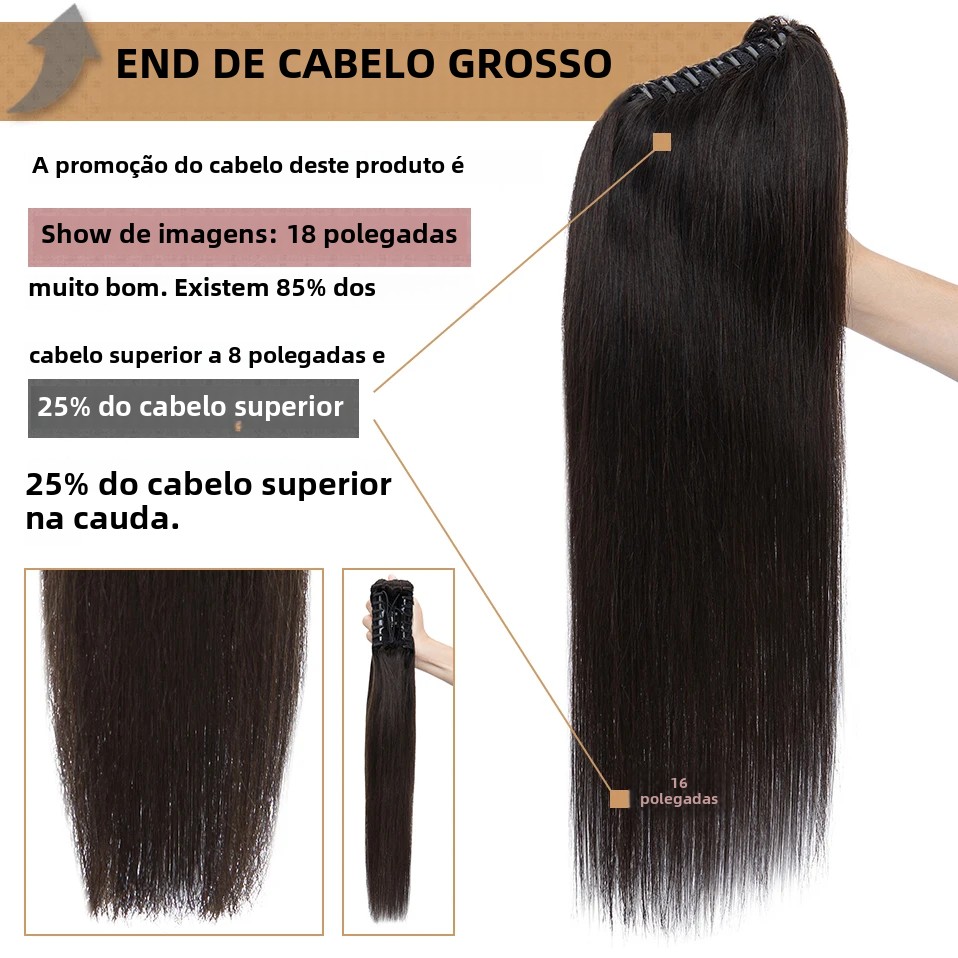S-noilite 120g clipe em rabo de cavalo extensão do cabelo humano 20 Polegada cauda natural peruca para mulheres grosso cabelo falso rabo de cavalo loiro