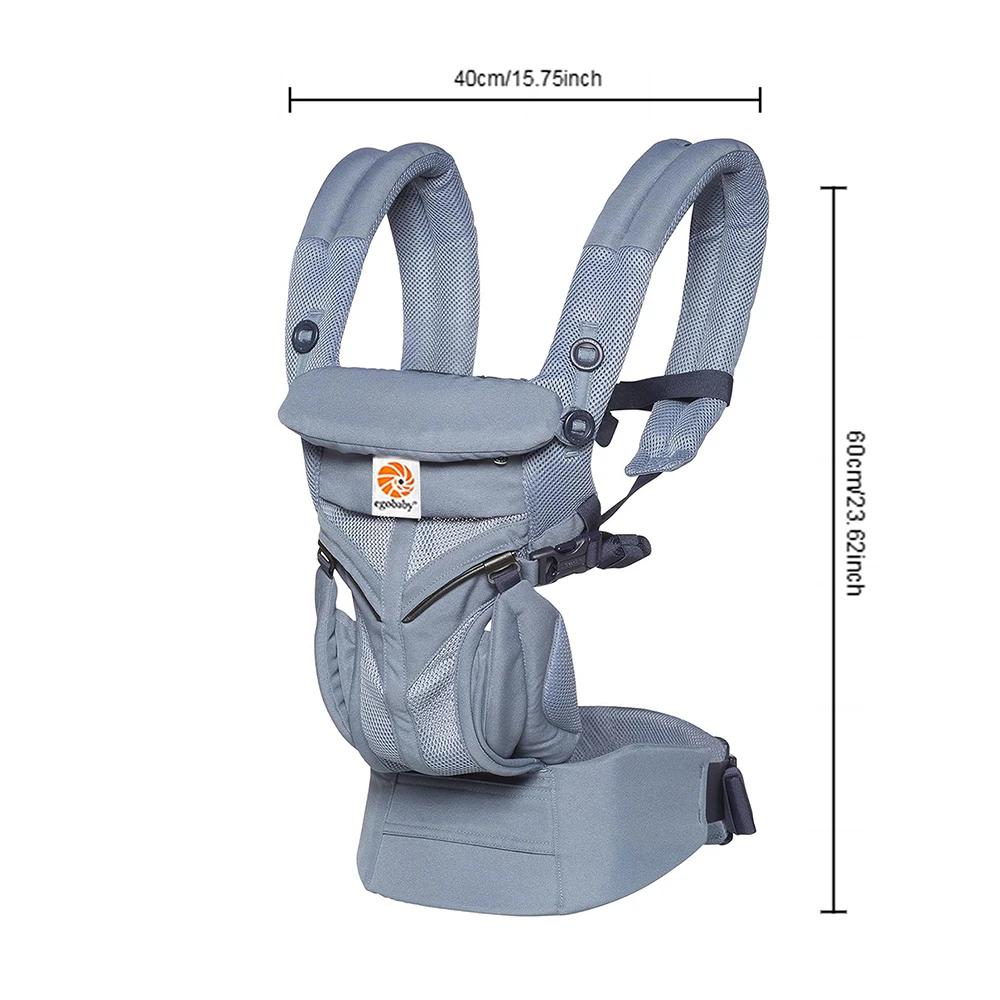 Egobaby Omini 360 — переноска-кенгуру с дышащей сеткой, подходит для младенцев и маленьких детей, с функцией поддержки талии, подходит для детей 0–48 месяцев и способностью 7-45 фунтов.